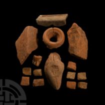 Roman Terracotta Fragment and Tesserae Group