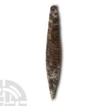 Large Stone Age Danish Type IIa Knapped Flint Dagger