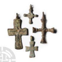 Byzantine Bronze Cross Pendant Group