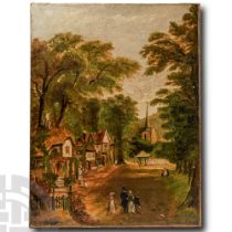 G. Lara - Oil Painting with Village Scene