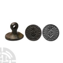 Medieval Bronze Round Seal Matrix for Jacob