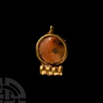 Roman Gold Pendant with Coral