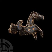 Romano-British Enamelled Bronze Hippocampus Brooch