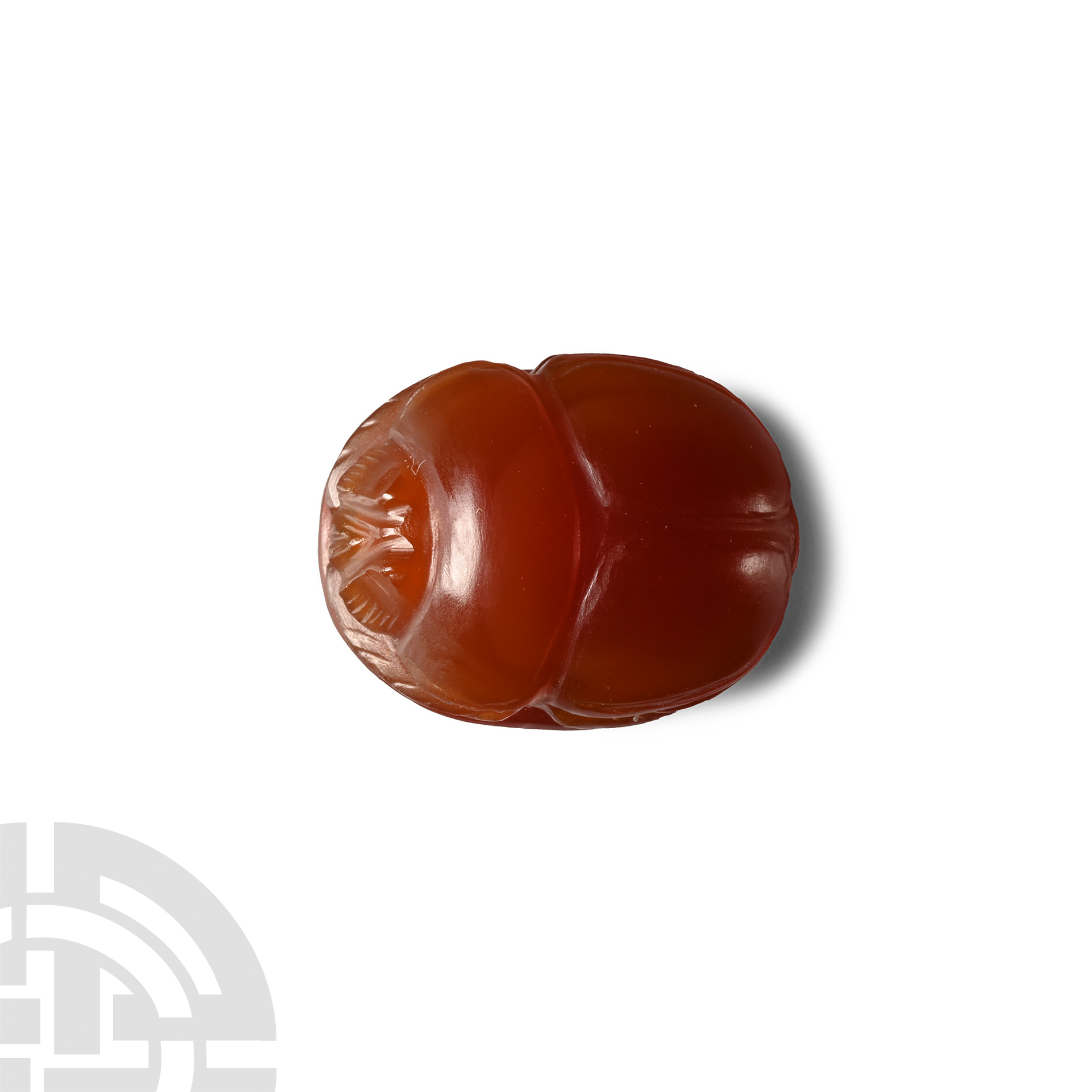 Egyptian Carnelian Scarab with Symbols Representing the Royal Title 'King of Upper and Lower Egypt - Image 3 of 3