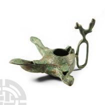 Western Asiatic Bronze Multi-Spouted Oil Lamp