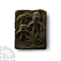 Bactrian Bronze Plaque with Figural Scene