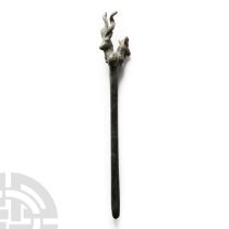 Luristan Bronze Implement with Antelope Heads