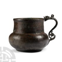 Timurid Bronze Vessel with Animal Handle