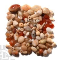 Western Asiatic Mixed Agate and Carnelian Bead Group