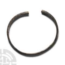 Western Asiatic Silver Decorated Torc