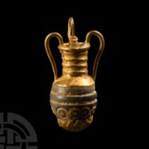 Gold Amphora-Shaped Pendant