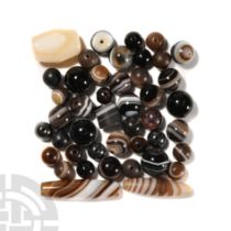 Polished Banded Agate Bead Group
