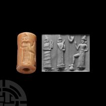 Western Asiatic Agate Cylinder Seal with Presentation Scene