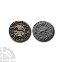 Medieval Silver Round Seal Matrix of Robert Doggett