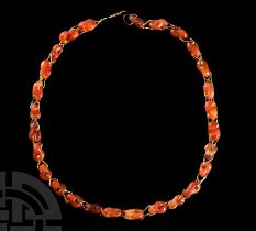 Greek Gold and Carnelian Necklace