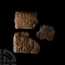 Mesopotamian Cuneiform Tablet Fragment Group