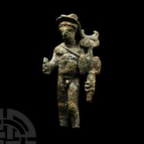Roman Bronze Hermes Figure