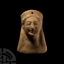 Greek Terracotta Protome Mask