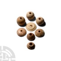 Byzantine Decorated Bone Spindle Whorl Collection