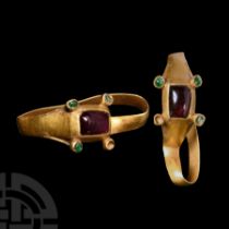 Medieval Gold Ring Set with Gemstones