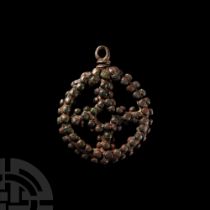 Central Asian Bronze Pendant with Pierced Cross