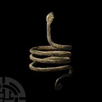 Romano-Egyptian Bronze Snake Ring