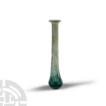 Roman Tall Green Glass Vial