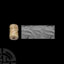 Western Asiatic Stone Cylinder Seal with Abstract Design