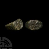 Byzantine Bronze Inscribed Ring