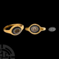 Roman Gold Ring with Sardonyx Gemstone