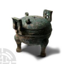 Chinese Archaic Style Bronze Lidded Vessel