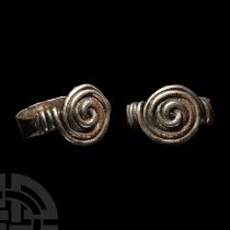Merovingian Silver Ring with Coiled Bezel