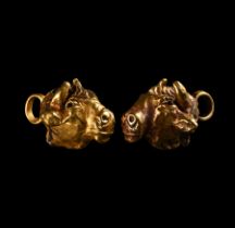 Western Asiatic Gold Bull-Headed Pendants