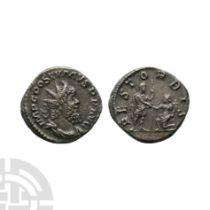 Ancient Roman Imperial Coins - Postumus - Emperor Standing Billon Antoninianus
