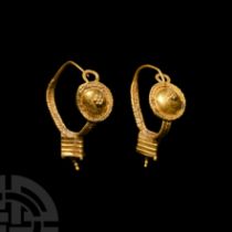 Roman Gold Earrings with Bosses