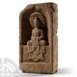 Chinese Northern Wei Brick with Seated Buddha