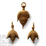 Roman Gold 'Bunched Grape' Jewellery Set