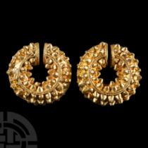 Etruscan Gold Leech Earring Pair