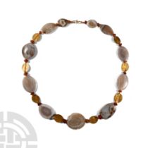 Western Asiatic Gold Necklace with Agate Beads