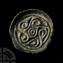 Anglo-Saxon Bronze Saucer Brooch with Running Spirals