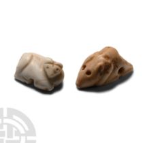 Jemdet Nasr Type Stone Animal Amulet Group