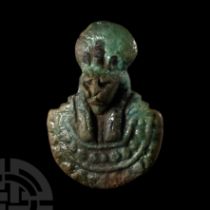 Egyptian Faience Aegis Amulet