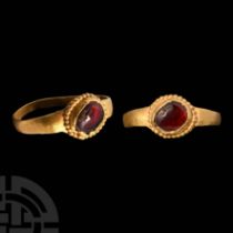 Roman Gold Ring with Garnet