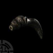 Medieval Bronze Priest's Laver Pouring Spout with Dog's Head