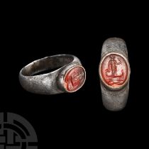 Roman Silver Ring with Isis Gemstone