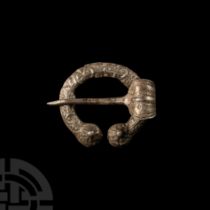 Viking Age Decorated Silver Penannular Brooch