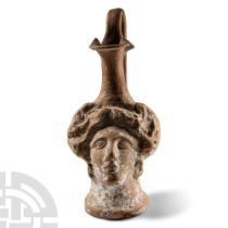 Greek Canosan Terracotta Anthropomorphic Oinochoe