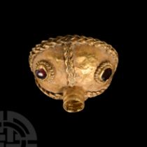 Byzantine Gold Dagger Pommel Cap with Garnets