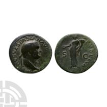 Ancient Roman Imperial Coins - Vespasian - Fides AE Dupondius