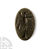 Large Bactrian Stone Stamp Seal with Bird
